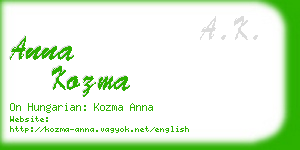 anna kozma business card